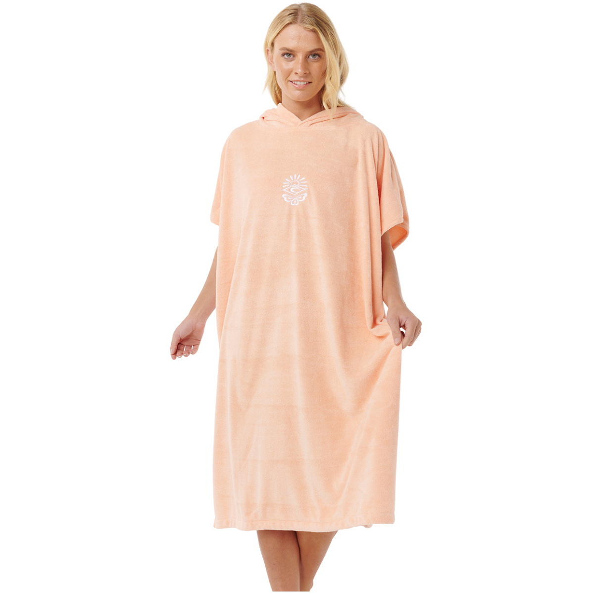 2026 Rip Curl Womens Classic Surf Hooded Towel 00ZWTO - Bright Peach